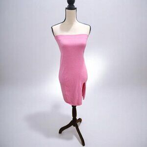 NWOT Knit pink tube dress with leg split by Free people